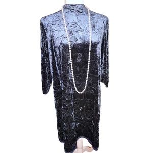 Simply Vera Verawang navy blue‎ mini dress long sleeve size Large